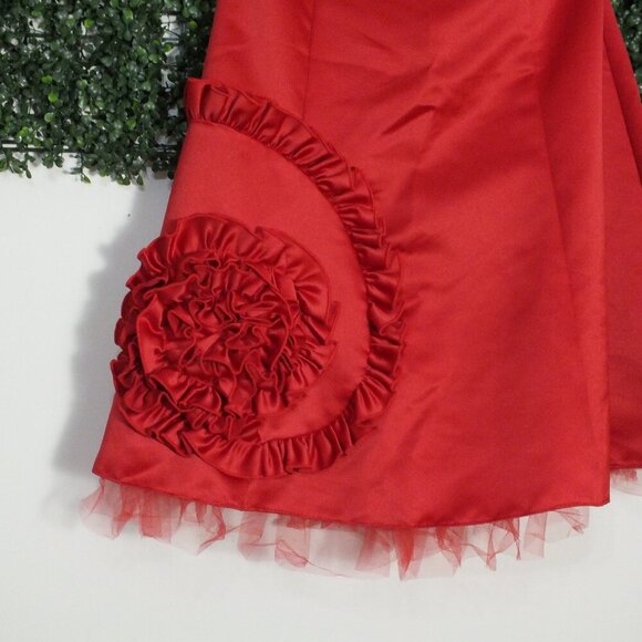 Vintage Jessica McClintock for Gunne Sax Strapless Formal Prom Dress Red 9/10 - Picture 2 of 15